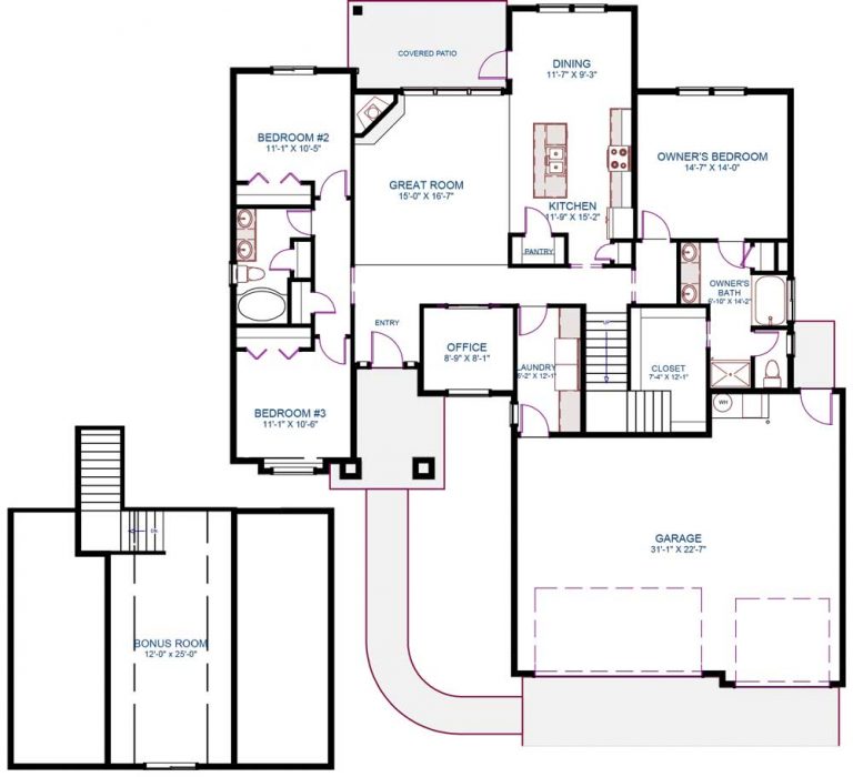 Pinewood Floorplan Updated Biltmore Co Meridian Idaho Home Builder